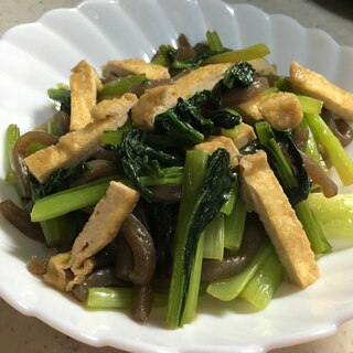 ごはんがすすむ！小松菜と糸こんにゃくの炒め物